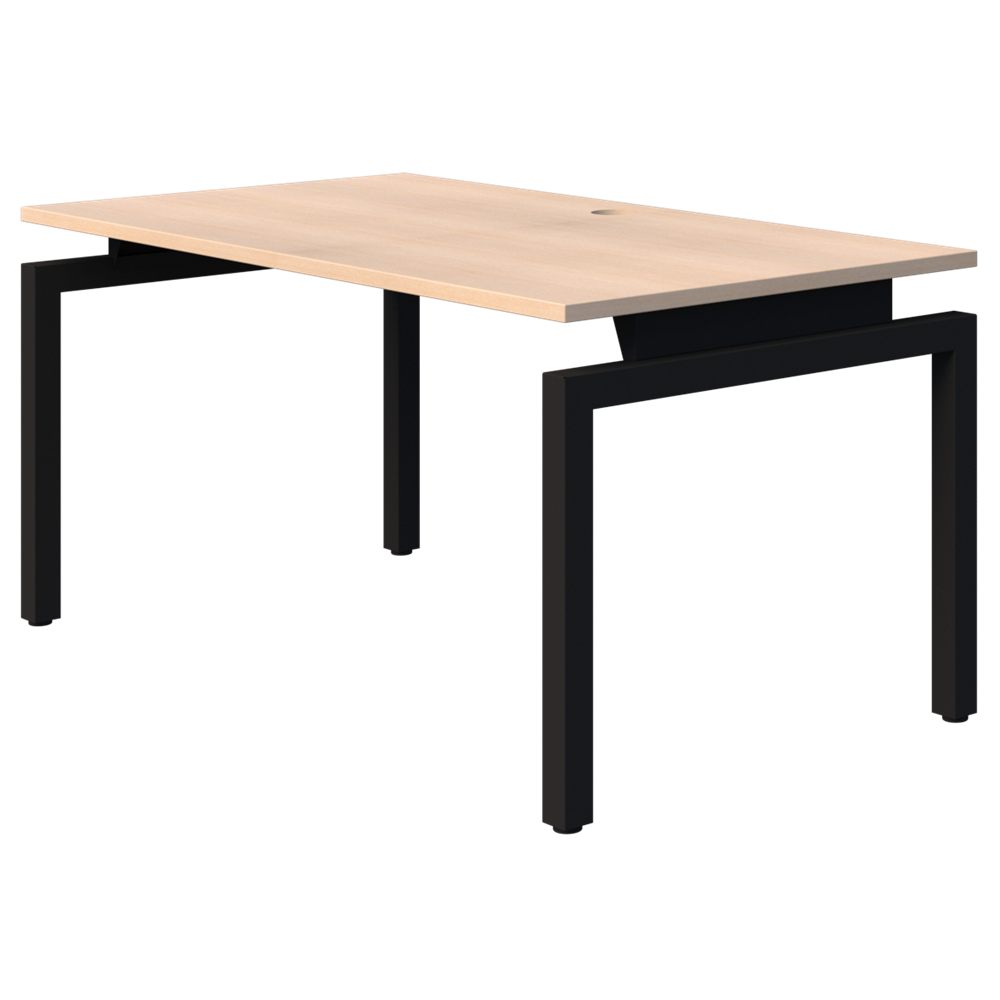 Balance Desk 1800 Wide X 800 Deep-Desking-Refined Oak-Black-Commercial Traders - Office Furniture