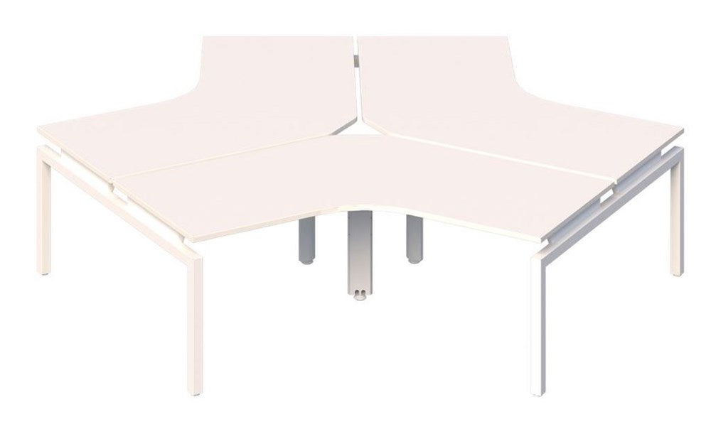 Balance Desk 120° 3 person desk pod-Desking-1200 x 1200/800mm-Snow Velvet-White-Commercial Traders - Office Furniture