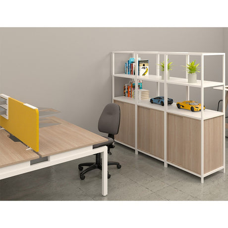 Balance 1200 Wide Desks - 2 Person Pod (Back To Back)-Desking-Snow Velvet-Black-700mm deep-Commercial Traders - Office Furniture