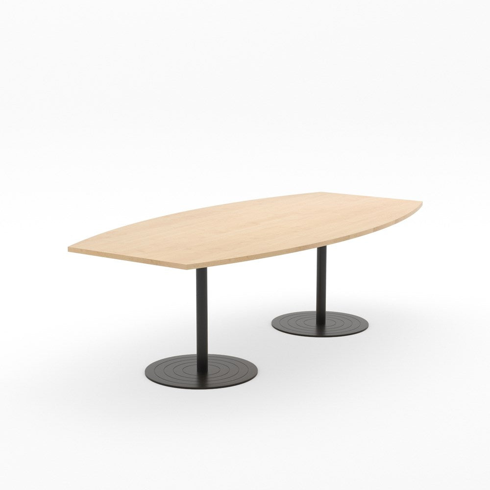 Essentials Table 2400 x 1200 - Barrel-Meeting Room Furniture-Affinity Maple-Black-North Island Delivery-Commercial Traders - Office Furniture