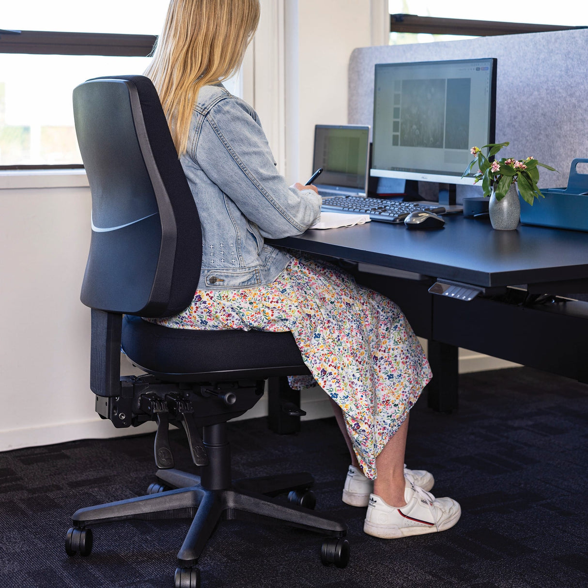 Buro Roma 3 Chair - High Back-Office Chairs-Black - Quickship-No Thanks-Flat Pack Please-Commercial Traders - Office Furniture