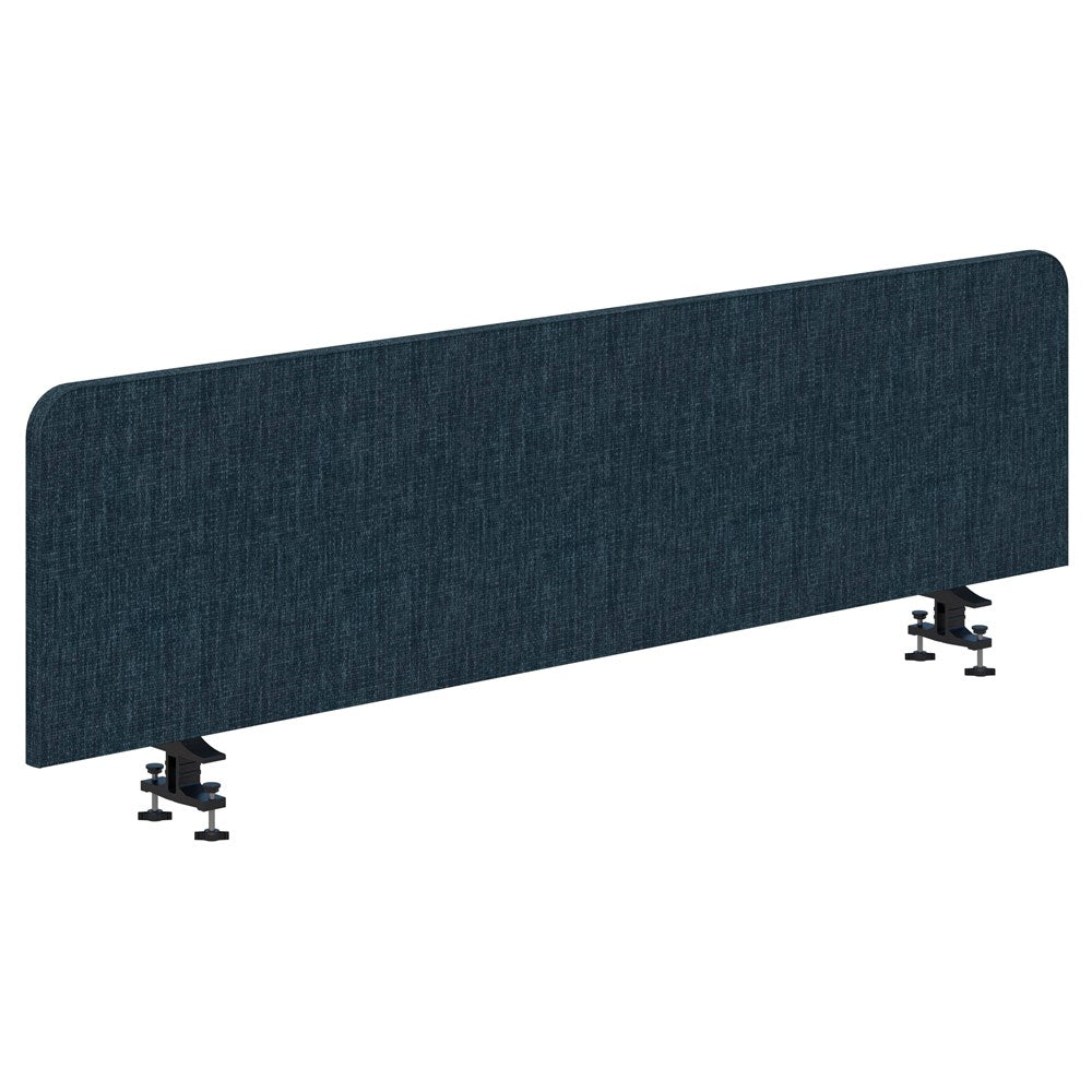 Buzz Bottom Mount Screen Fabric 1800W X 480H-Office Partitons-Denim-Black-Commercial Traders - Office Furniture