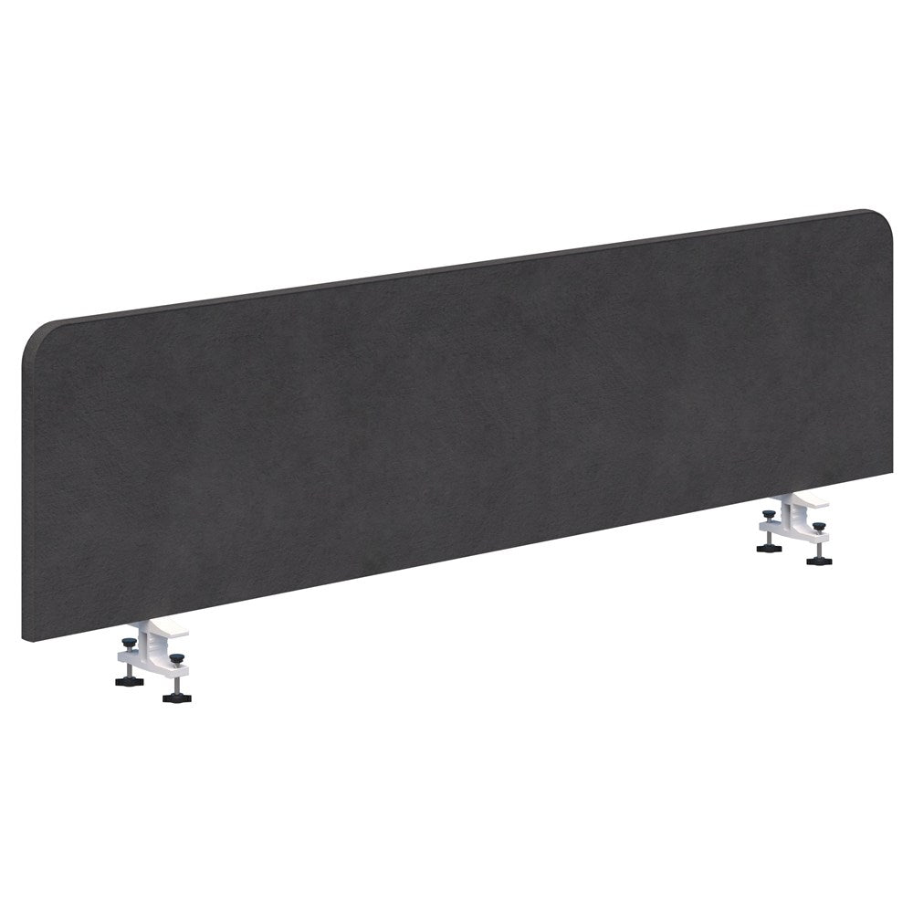 Buzz Bottom Mount Screen Fabric 1200W X 480H-Office Partitons-Pepper-White-Commercial Traders - Office Furniture
