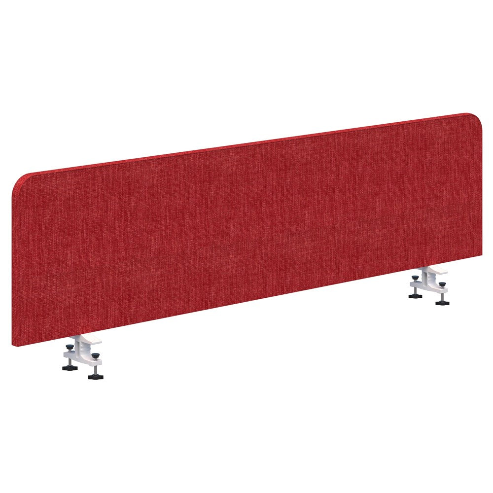 Buzz Bottom Mount Screen Fabric 1800W X 480H-Office Partitons-Cherry-White-Commercial Traders - Office Furniture