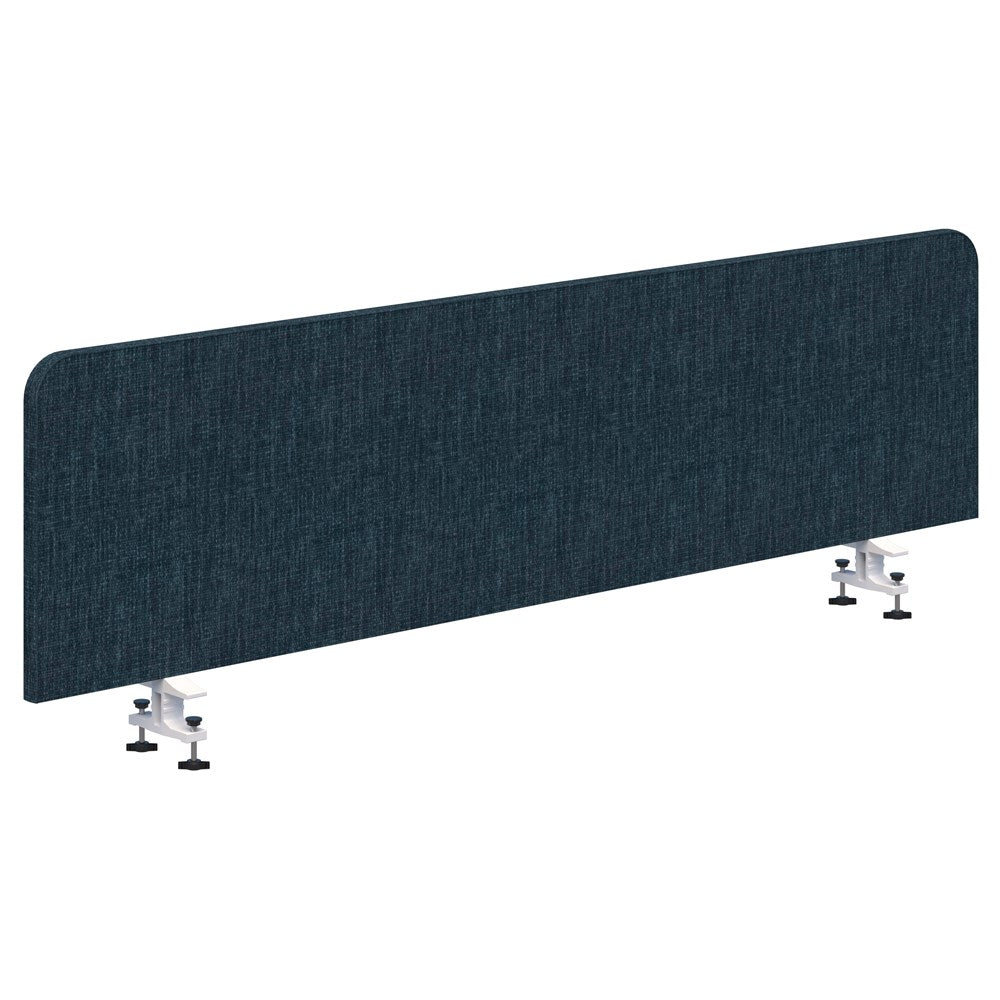 Buzz Bottom Mount Screen Fabric 2000W X 480H-Office Partitons-Denim-White-Commercial Traders - Office Furniture