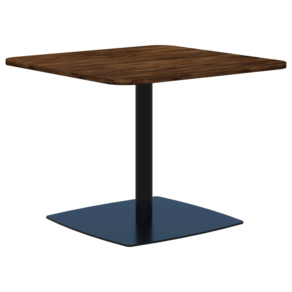 Classic Square Table-Meeting Room Furniture-1000 x 1000-Aged Walnut-Black-Commercial Traders - Office Furniture