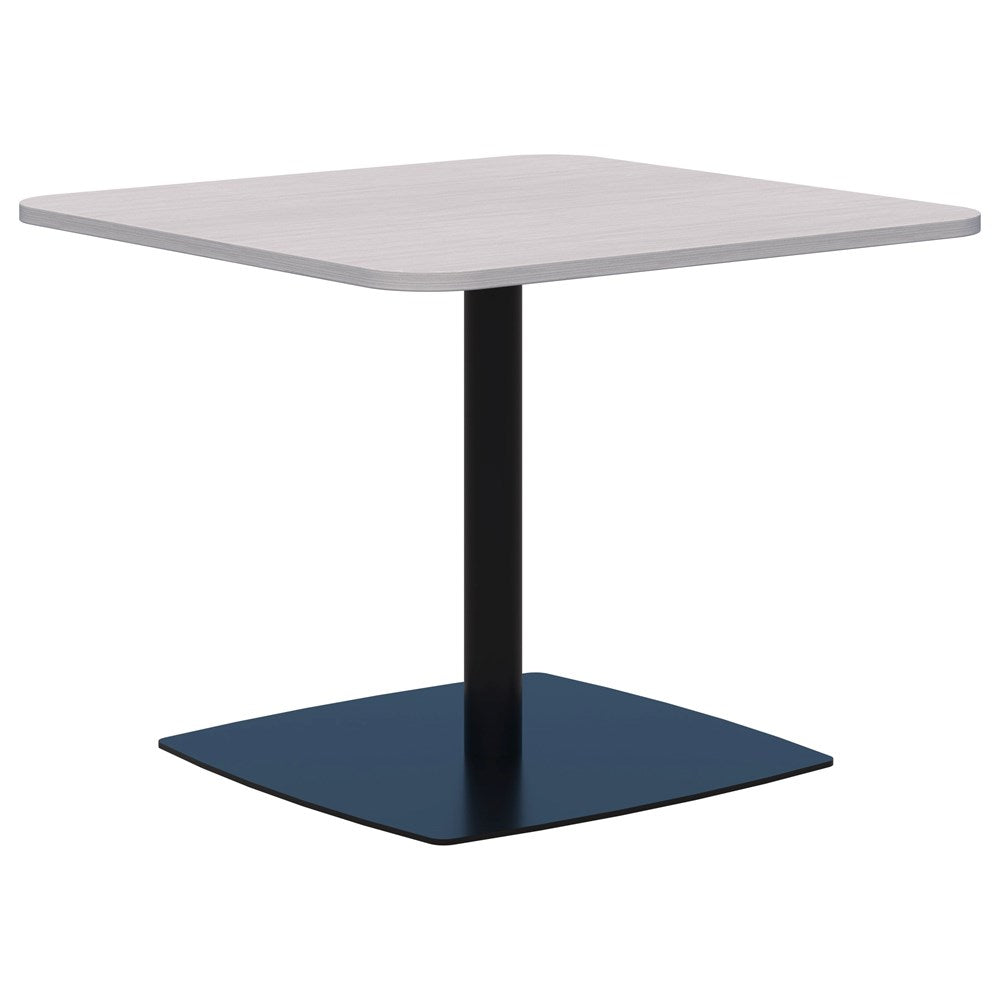 Classic Square Table-Meeting Room Furniture-1000 x 1000-SIlver Strata-Black-Commercial Traders - Office Furniture
