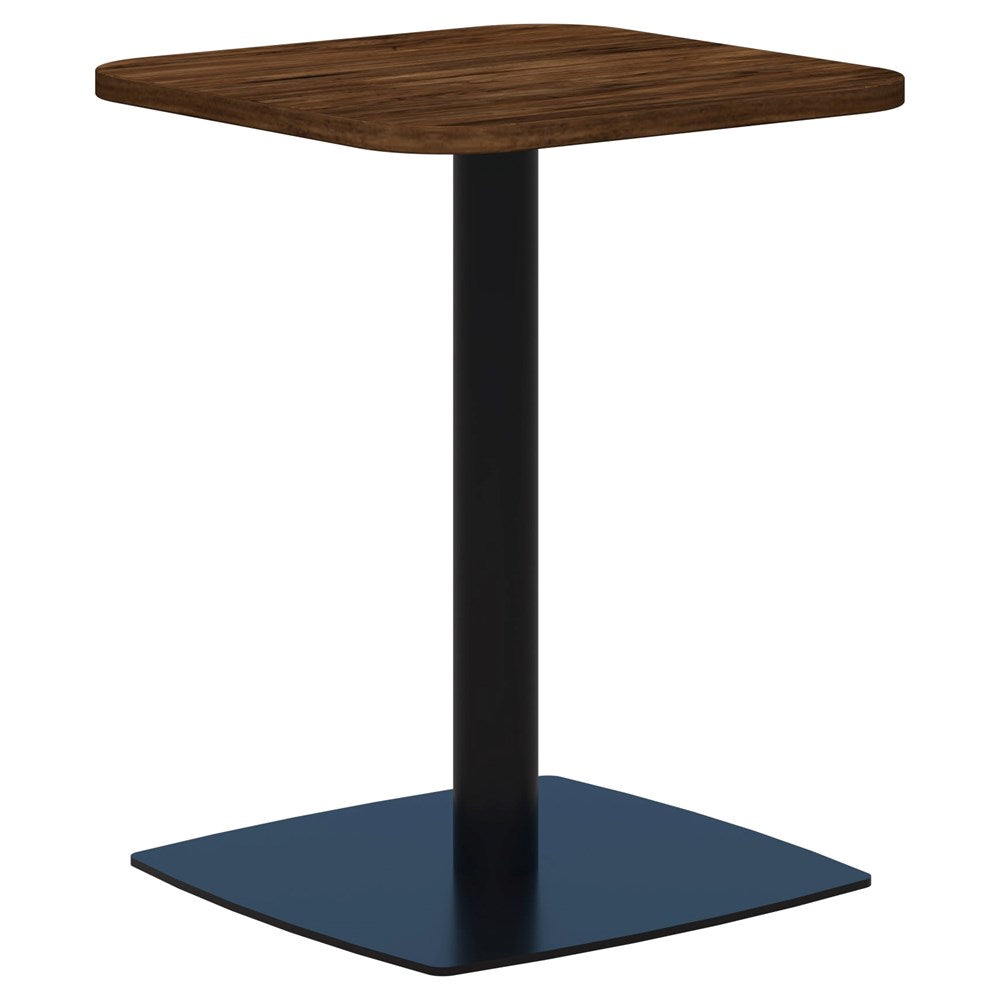 Classic Square Table-Meeting Room Furniture-600 x 600-Aged Walnut-Black-Commercial Traders - Office Furniture