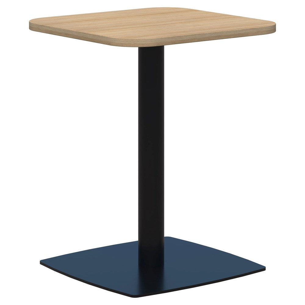 Classic Square Table-Meeting Room Furniture-600 x 600-Classic Oak-Black-Commercial Traders - Office Furniture