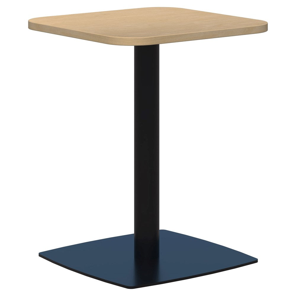 Classic Square Table-Meeting Room Furniture-600 x 600-Raw Birch-Black-Commercial Traders - Office Furniture