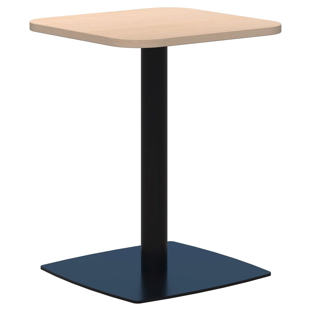 Classic Square Table-Meeting Room Furniture-600 x 600-Refined Oak-Black-Commercial Traders - Office Furniture