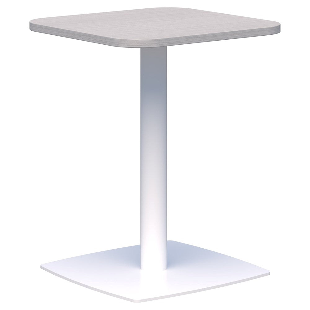 Classic Square Table-Meeting Room Furniture-600 x 600-SIlver Strata-White-Commercial Traders - Office Furniture