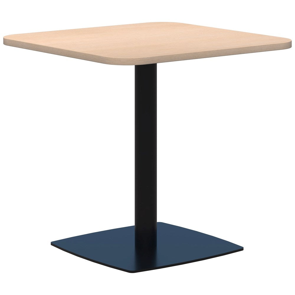 Classic Square Table-Meeting Room Furniture-800 x 800-Refined Oak-Black-Commercial Traders - Office Furniture