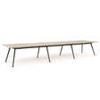 Euro Boardroom Table 4800 x 1200-Meeting Room Furniture-Classic Oak-Black Leg-North Island Delivery-Commercial Traders - Office Furniture