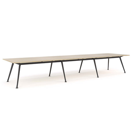 Euro Boardroom Table 4800 x 1200-Meeting Room Furniture-Classic Oak-Black Leg-North Island Delivery-Commercial Traders - Office Furniture