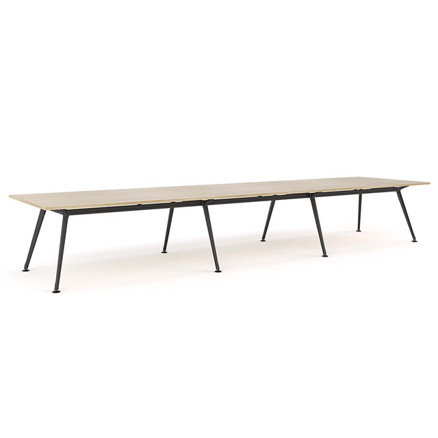 Euro Boardroom Table 4800 x 1200-Meeting Room Furniture-Classic Oak-Black Leg-North Island Delivery-Commercial Traders - Office Furniture