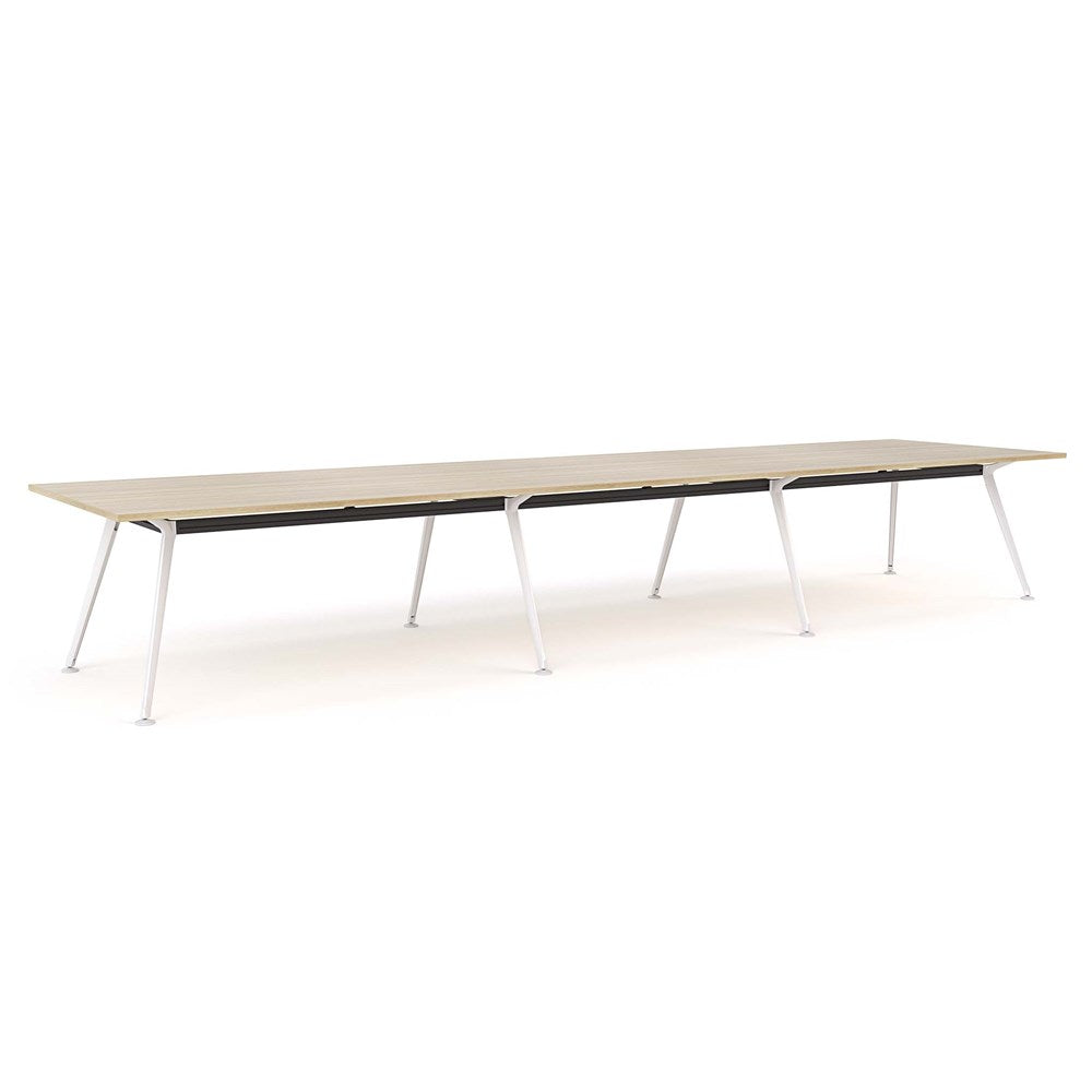 Euro Boardroom Table 4800 x 1200-Meeting Room Furniture-Classic Oak-White Leg-North Island Delivery-Commercial Traders - Office Furniture