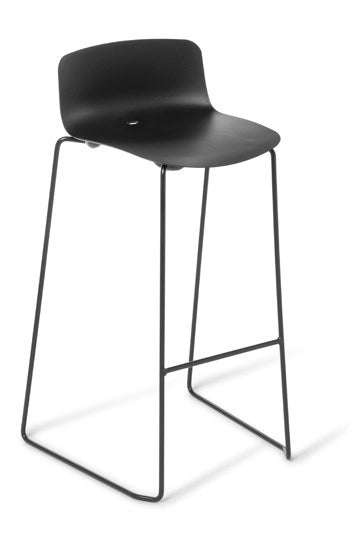 Coco Bar Stool - Kitchen Height-Lunchroom Chairs-Black/Black-Commercial Traders - Office Furniture