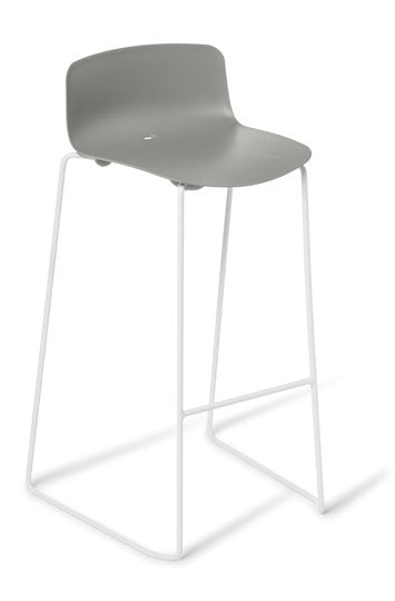 Coco Bar Stool - Kitchen Height-Lunchroom Chairs-Grey/White-Commercial Traders - Office Furniture