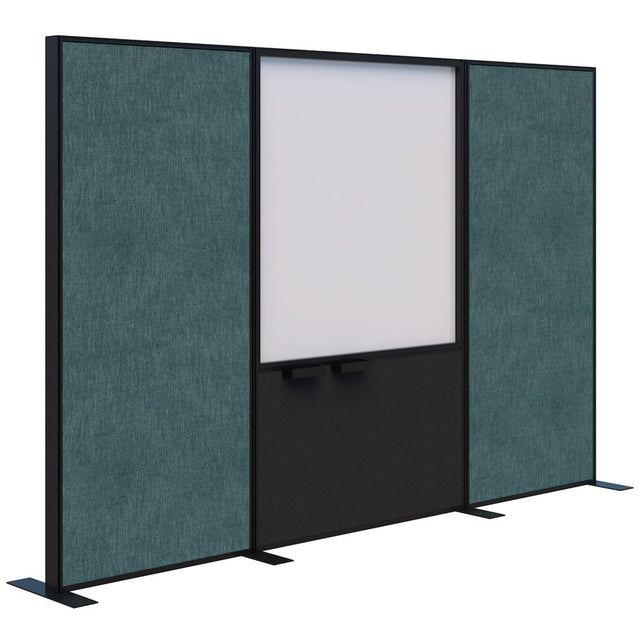 Connect 70 - Freestanding/Fabric/Whiteboard/Fabric 1890H-Office Partitons-Keylargo Atlantic-Black-3000 mm-Commercial Traders - Office Furniture