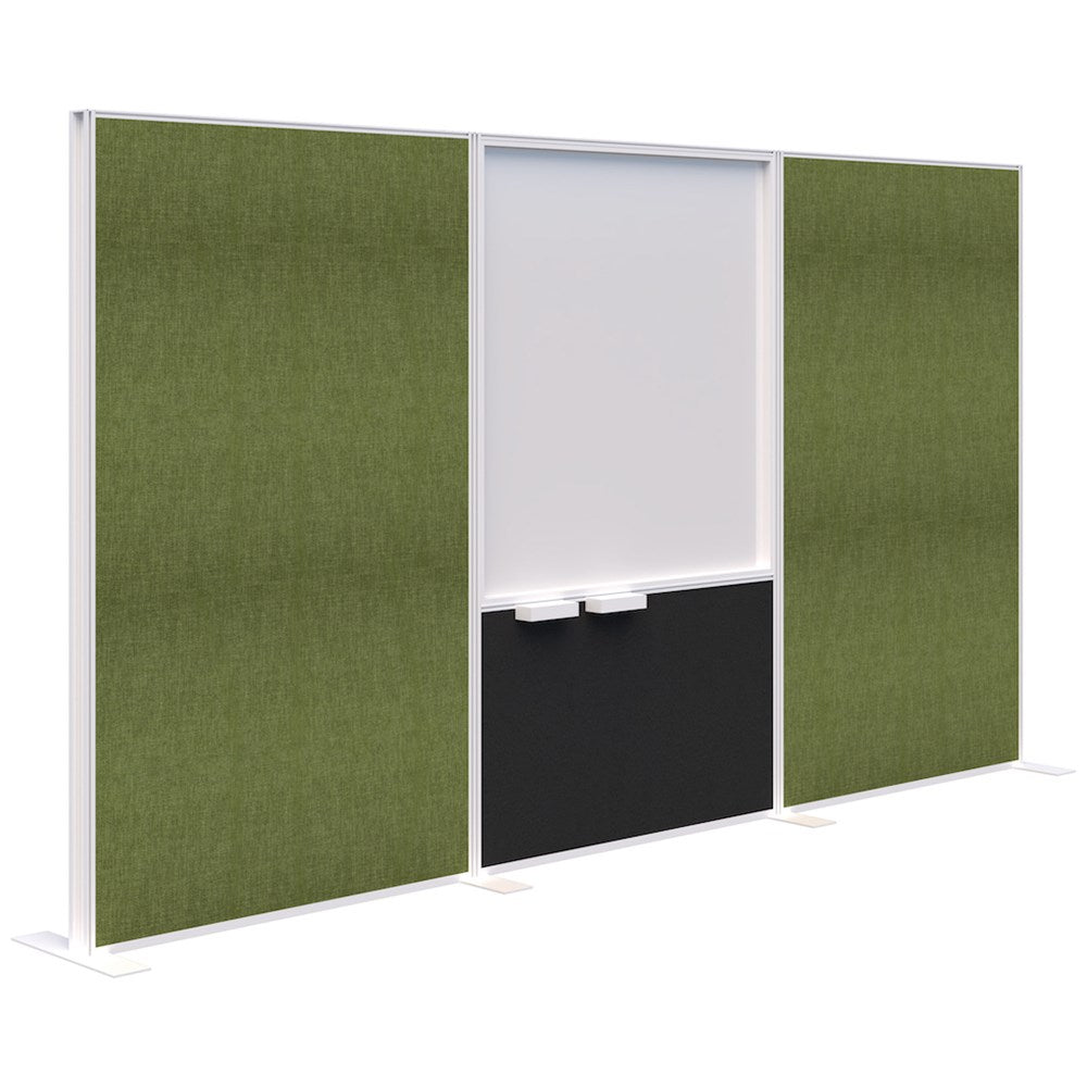 Connect 70 - Freestanding/Fabric/Whiteboard/Fabric 1890H-Office Partitons-Keylargo Grass-White-3600 mm-Commercial Traders - Office Furniture