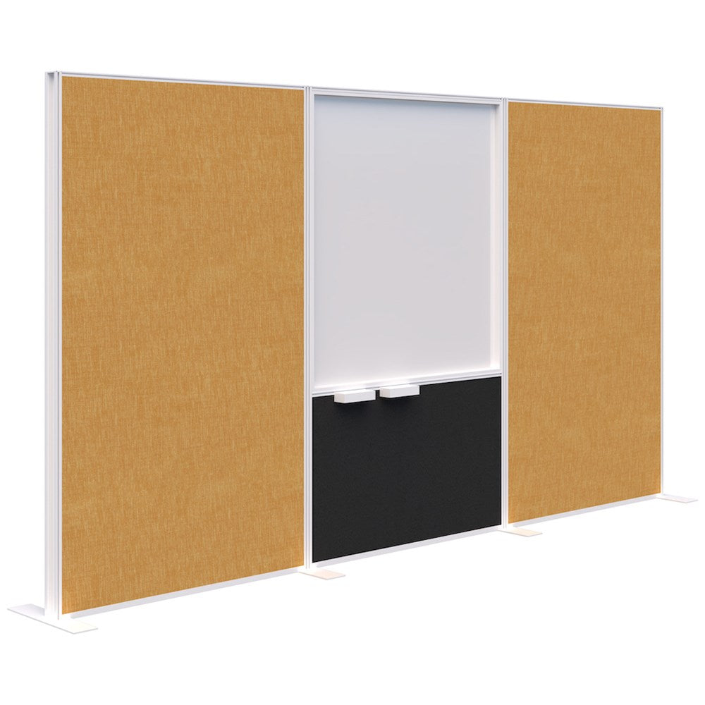 Connect 70 - Freestanding/Fabric/Whiteboard/Fabric 1890H-Office Partitons-Keylargo Marigold-White-3600 mm-Commercial Traders - Office Furniture