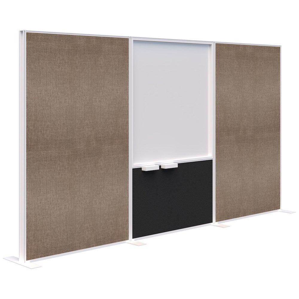 Connect 70 - Freestanding/Fabric/Whiteboard/Fabric 1890H-Office Partitons-Keylargo Pumice-White-3600 mm-Commercial Traders - Office Furniture