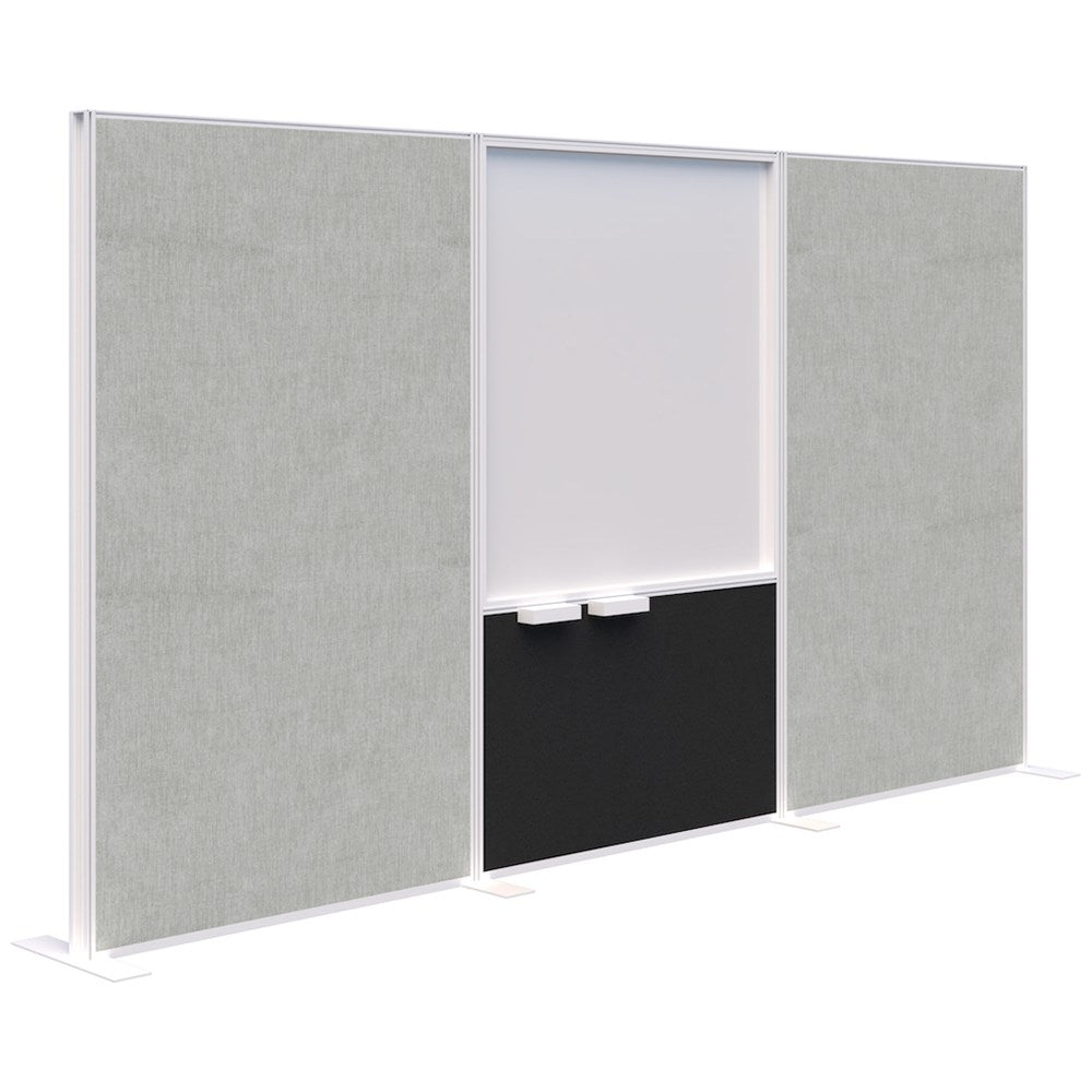Connect 70 - Freestanding/Fabric/Whiteboard/Fabric 1890H-Office Partitons-Keylargo Zinc-White-3600 mm-Commercial Traders - Office Furniture