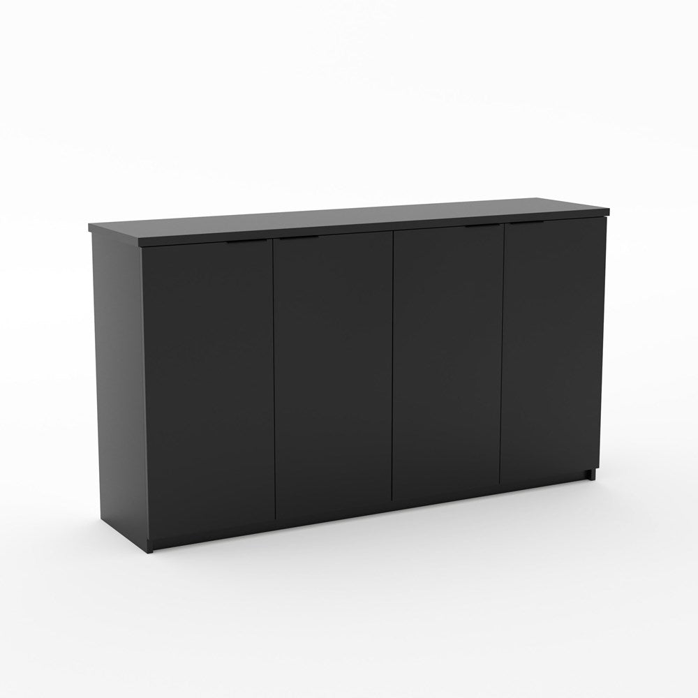 Karaka Cupboard 900h x 1600w x 400d-Storage-Black-No Lock-North Island Delivery (Ground Floor)-Commercial Traders - Office Furniture