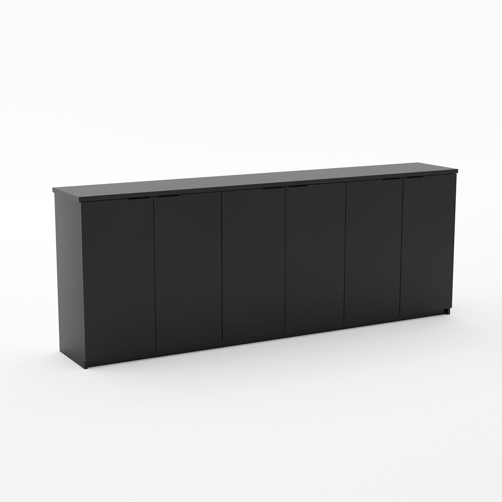 Karaka Cupboard 900h x 2400w x 400d-Storage-Black-No Lock-North Island Delivery (Ground Floor)-Commercial Traders - Office Furniture