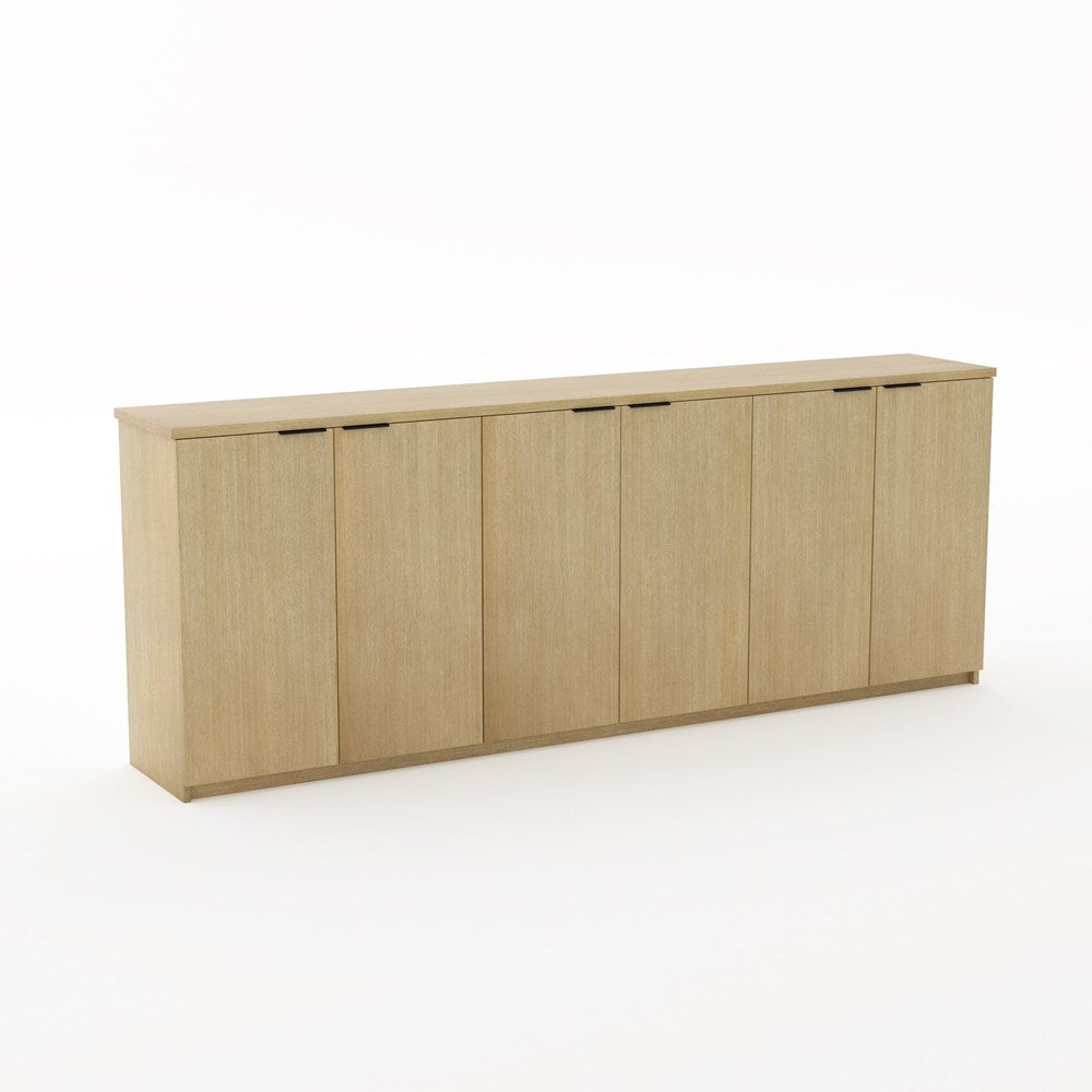 Karaka Cupboard 900h x 2400w x 400d-Storage-Refined Oak-No Lock-North Island Delivery (Ground Floor)-Commercial Traders - Office Furniture