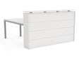 Cubit Reception Counter with Cubit Workstation-Reception Furniture-White-White-Silver-Commercial Traders - Office Furniture