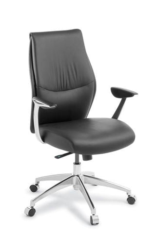 Domain Mid Back Executive Leather Chair-Office Chairs-Commercial Traders - Office Furniture