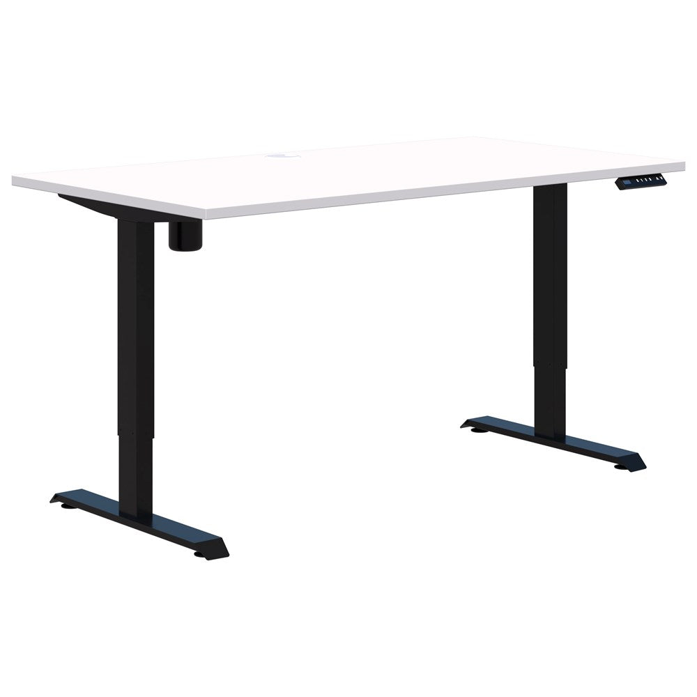 Duo II Electric Desk-Desking-1200 x 700-Snow Velvet-Black-Commercial Traders - Office Furniture