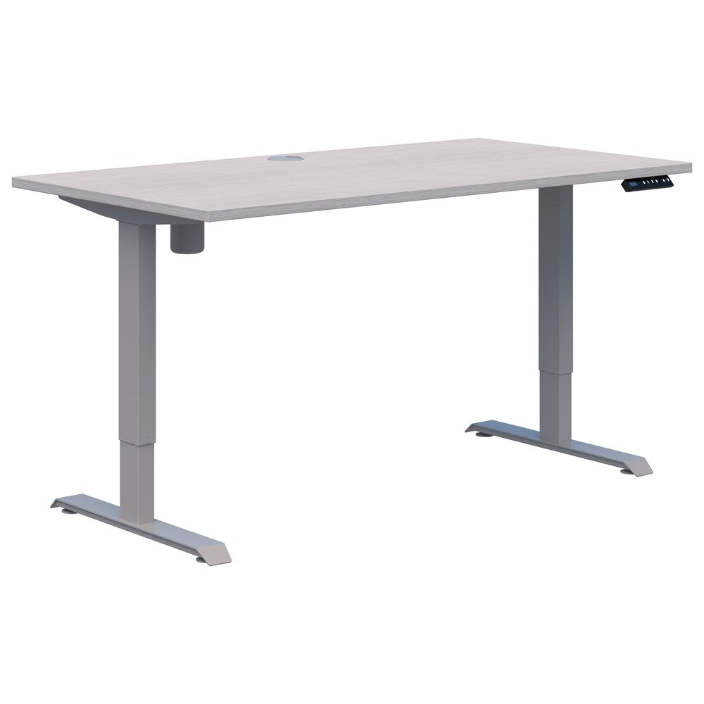 Duo II Electric Desk-Desking-1200 x 700-Snow Velvet-Silver-Commercial Traders - Office Furniture