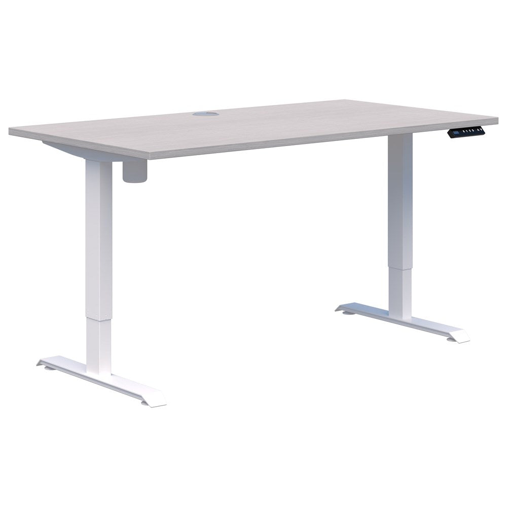 Duo II Electric Desk-Desking-1500 x 800-SIlver Strata-White-Commercial Traders - Office Furniture