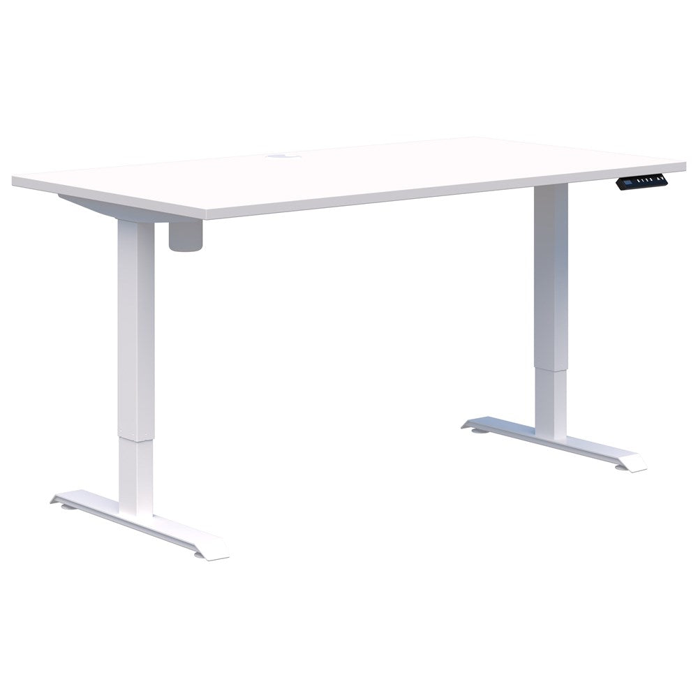 Duo II Electric Desk-Desking-1200 x 700-Snow Velvet-White-Commercial Traders - Office Furniture