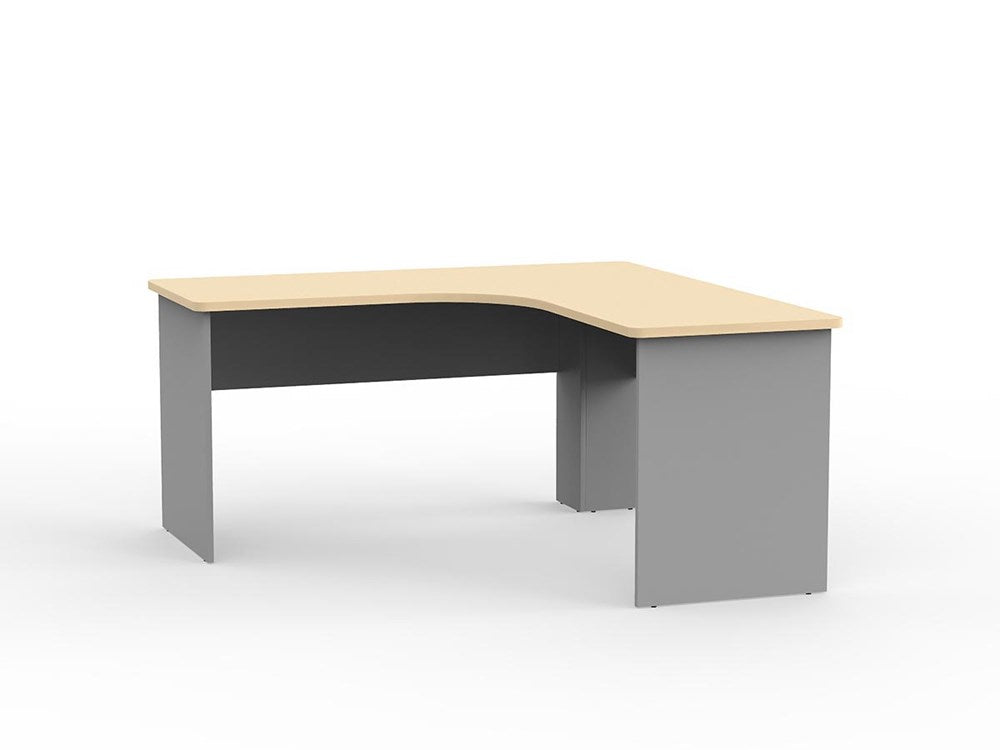 EKO Corner Desk-Desking-1800 x 1800 x 600-Nordic Maple/Silver-Commercial Traders - Office Furniture