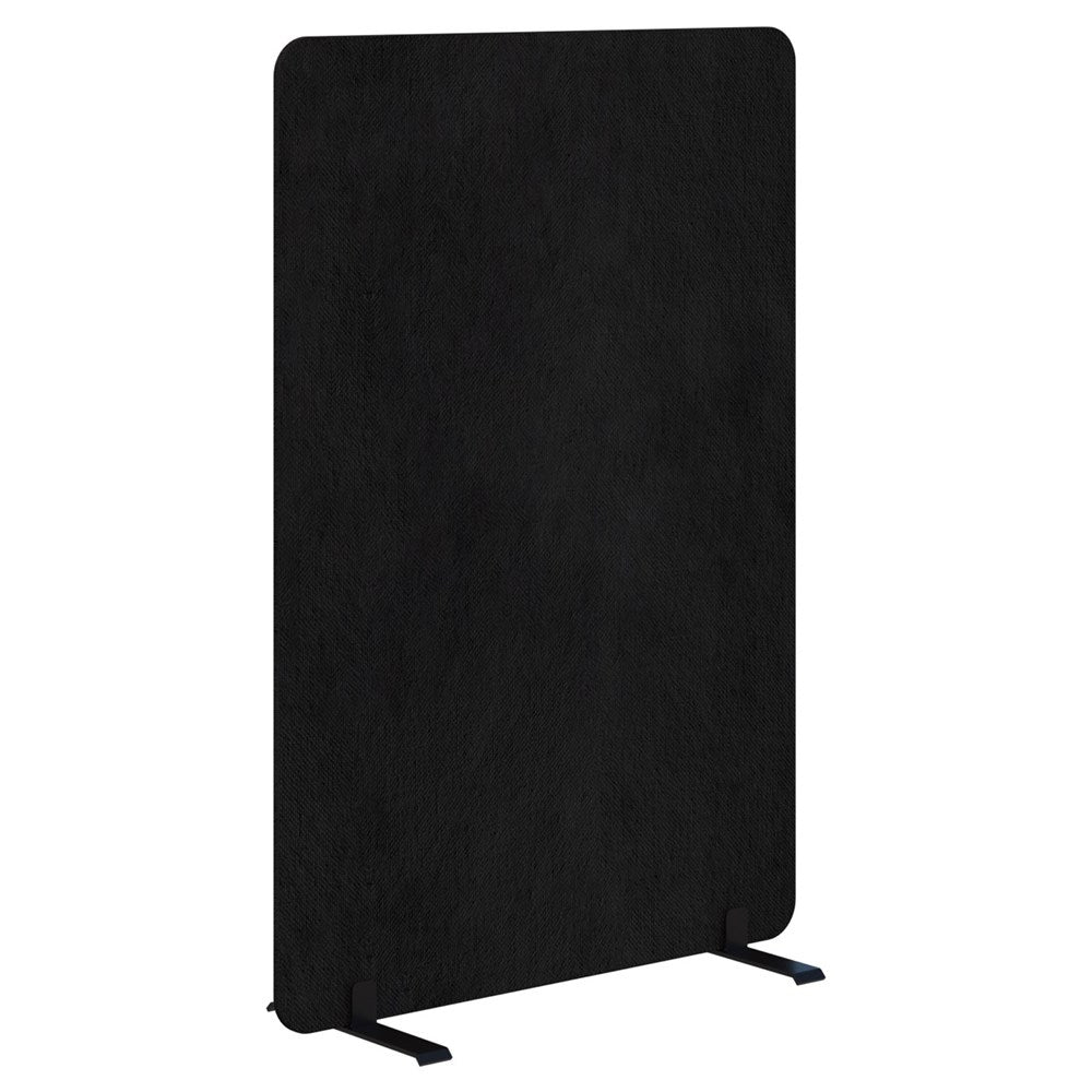 Edge Free-Standing Screen 1200H x 900L-Office Partitons-Fletcher Midnight-Black-Commercial Traders - Office Furniture