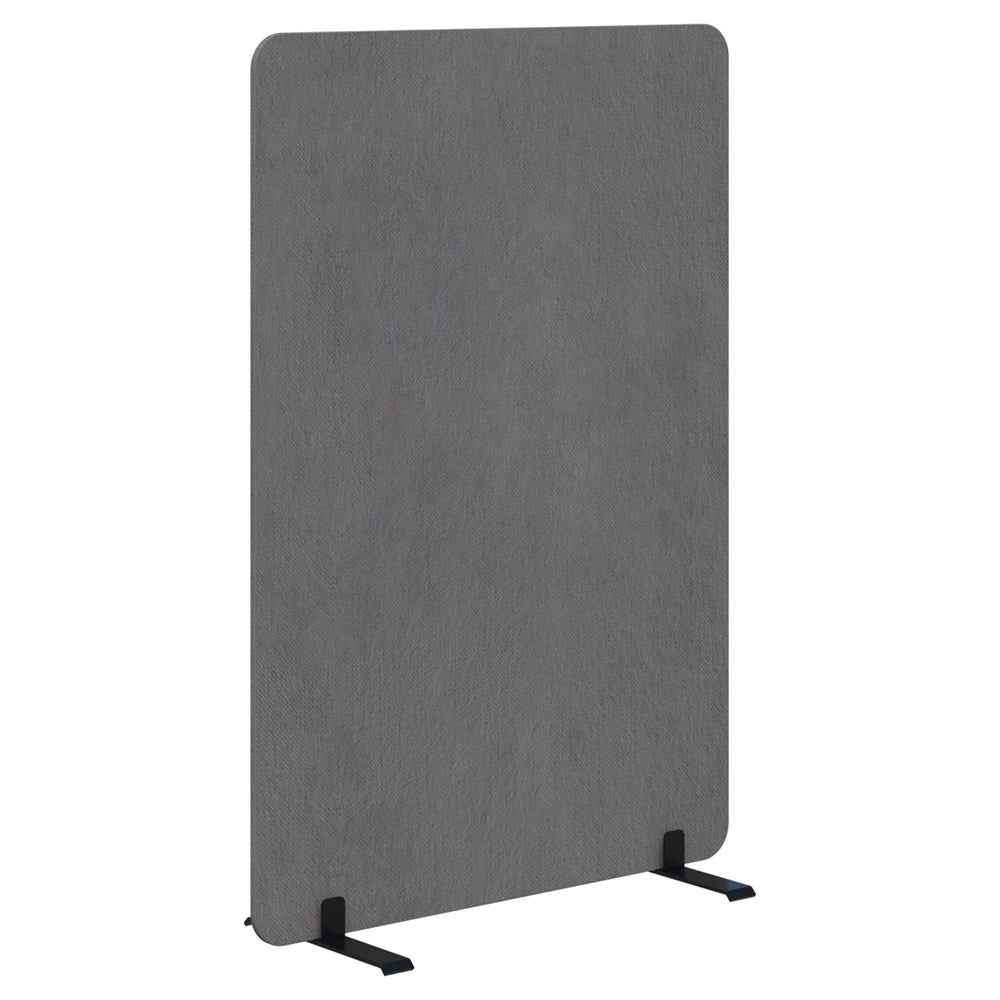 Edge Free-Standing Screen 1200H x 900L-Office Partitons-Fletcher Pebble-Black-Commercial Traders - Office Furniture