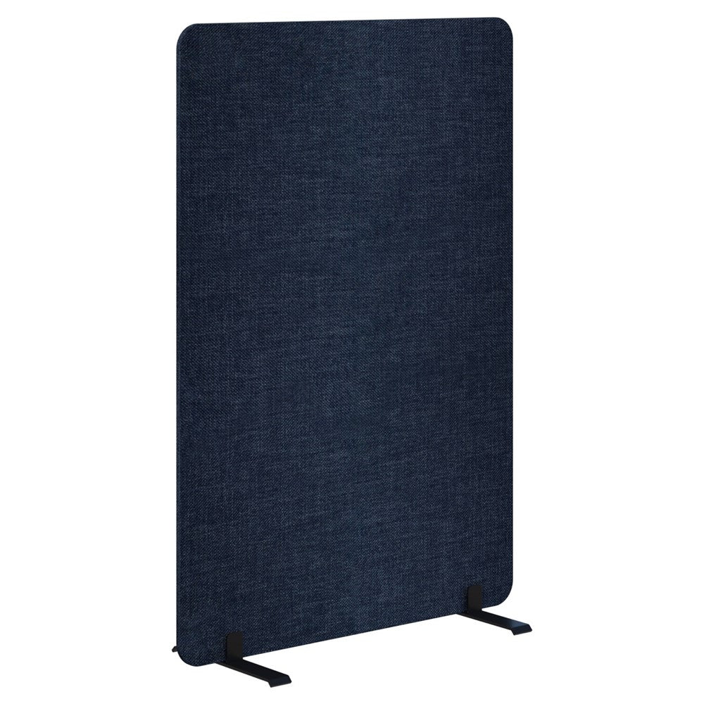 Edge Free-Standing Screen 1200H x 900L-Office Partitons-Keylargo Denim-Black-Commercial Traders - Office Furniture