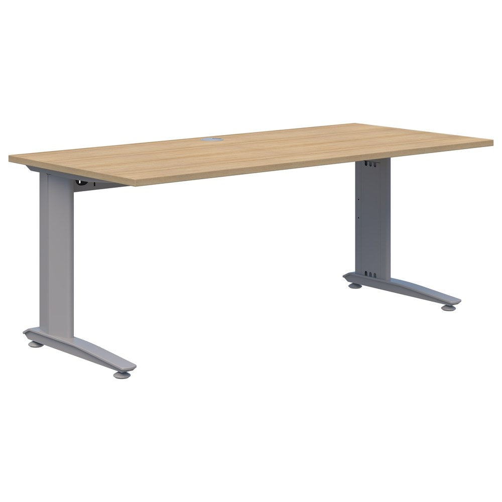 Energy Desk 1500 Wide X 800 Deep-Desking-Classic Oak-Silver-Commercial Traders - Office Furniture