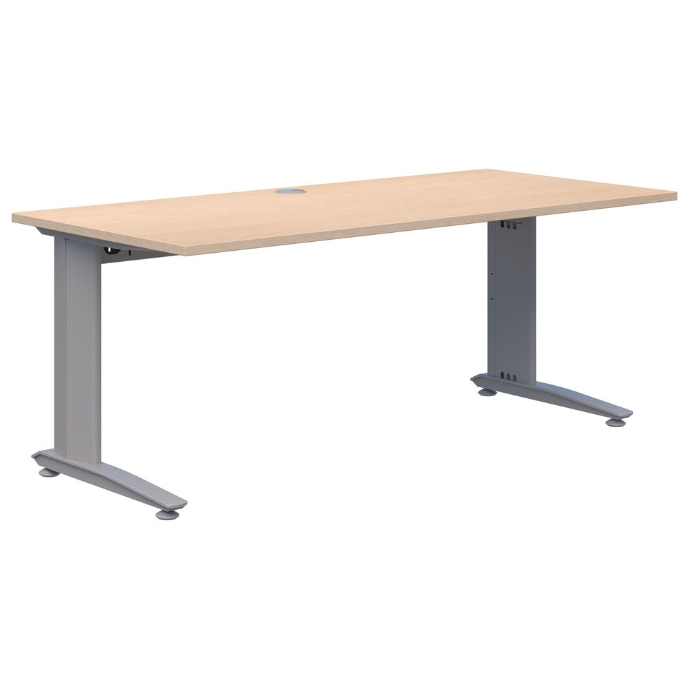 Energy Desk 1500 Wide X 800 Deep-Desking-Refined Oak-Silver-Commercial Traders - Office Furniture