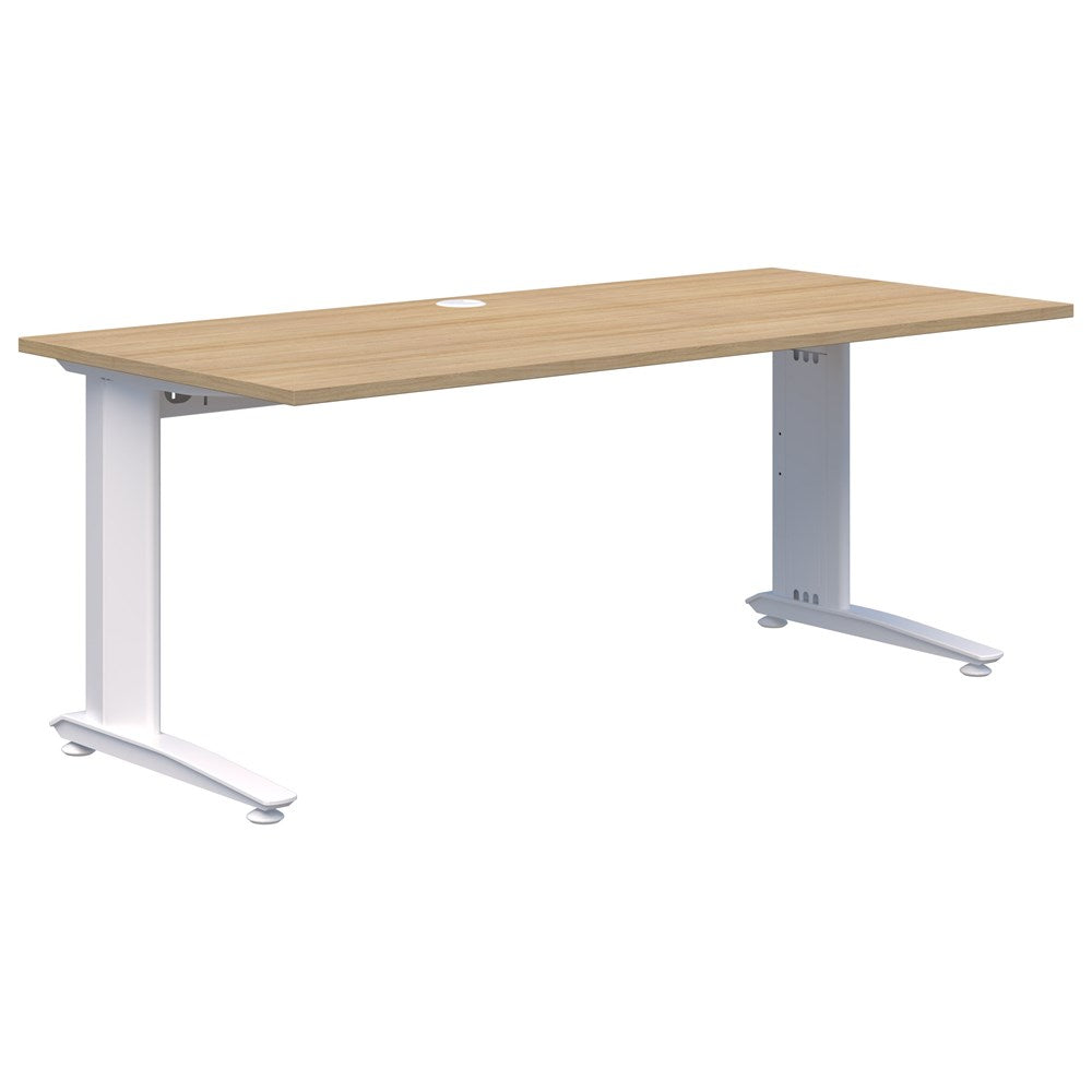 Energy Desk 1500 Wide X 800 Deep-Desking-Classic Oak-White-Commercial Traders - Office Furniture
