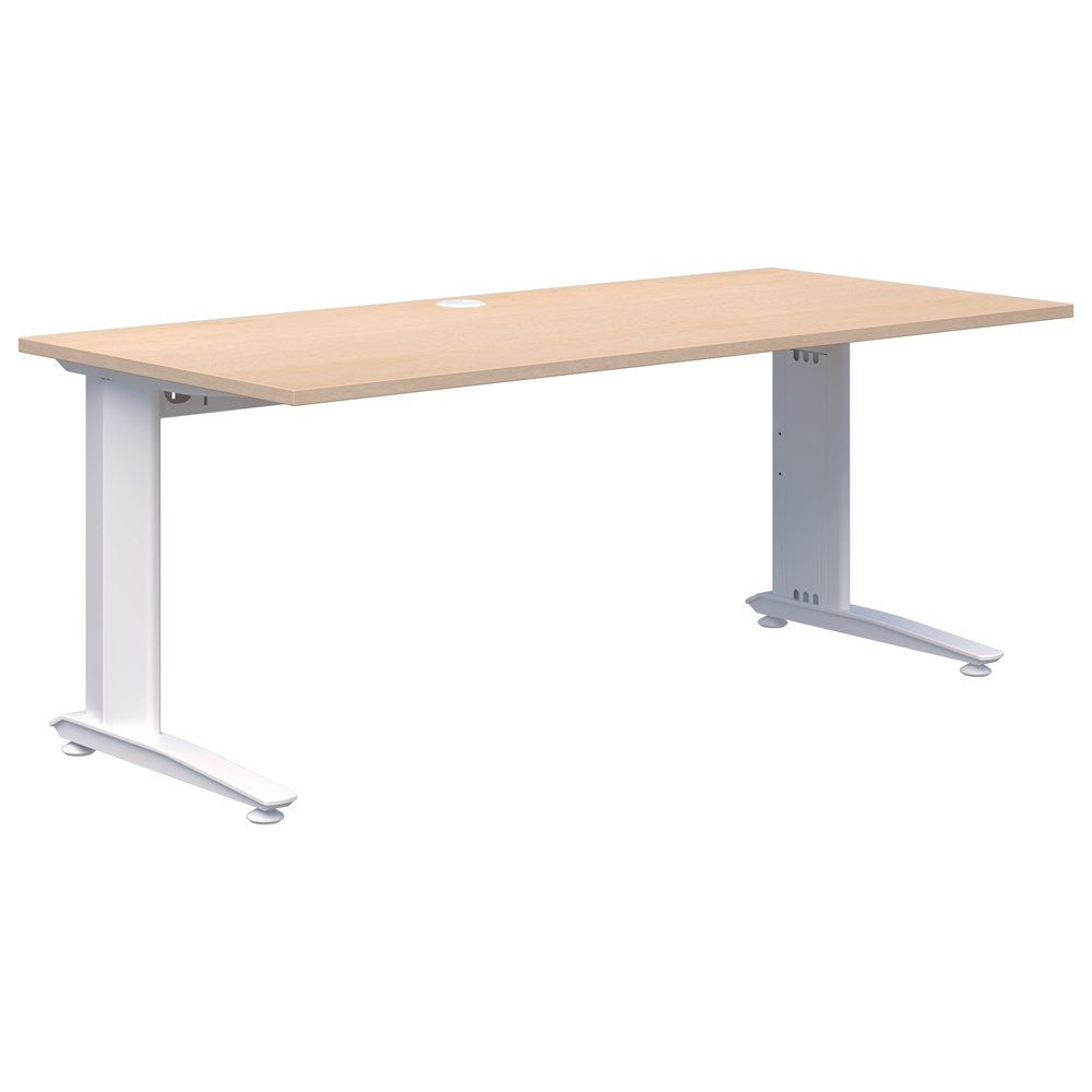 Energy Desk 1500 Wide X 800 Deep-Desking-Refined Oak-White-Commercial Traders - Office Furniture