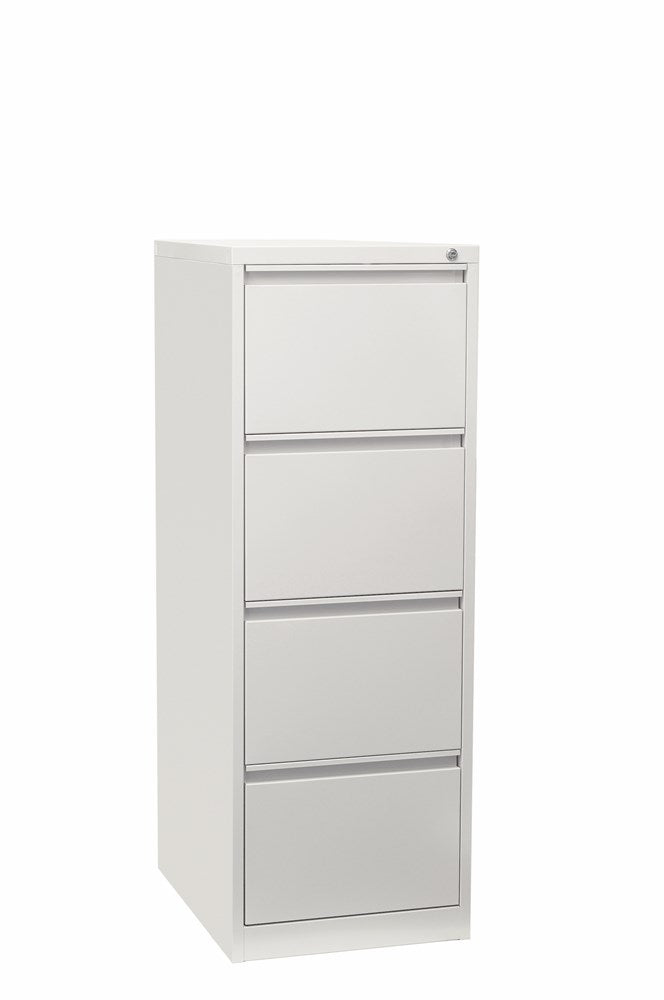 Firstline 4 drawer vertical filing cabinet-Storage-White Satin-Commercial Traders - Office Furniture