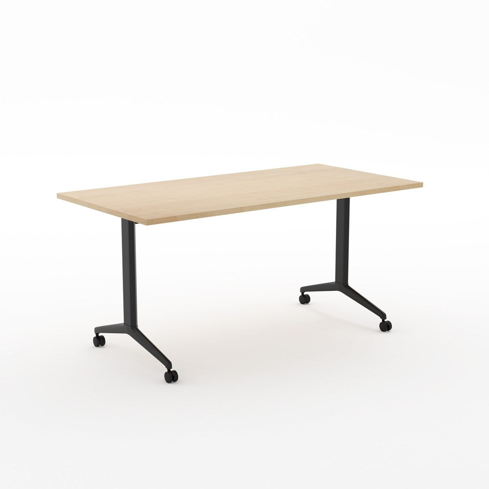 Alti Flip Table-Meeting Tables-Affinity Maple-Black-1600 x 800-Commercial Traders - Office Furniture
