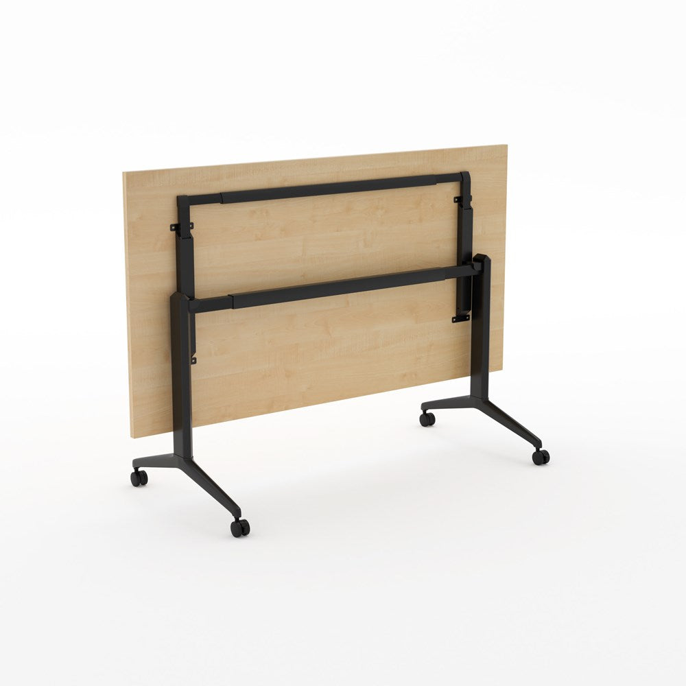 Alti Flip Table-Meeting Tables-Affinity Maple-Black-1600 x 800-Commercial Traders - Office Furniture