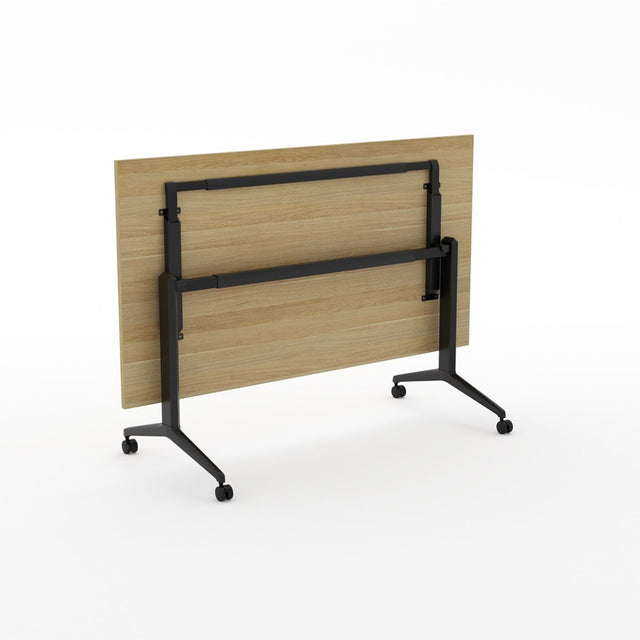 Alti Flip Table-Meeting Tables-Classic Oak-Black-1600 x 800-Commercial Traders - Office Furniture