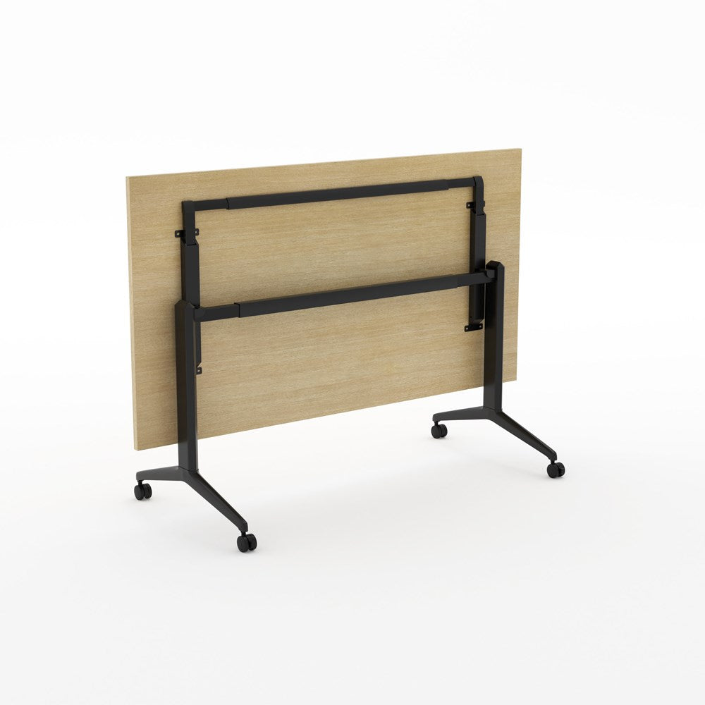 Alti Flip Table-Meeting Tables-Refined Oak-Black-1600 x 800-Commercial Traders - Office Furniture
